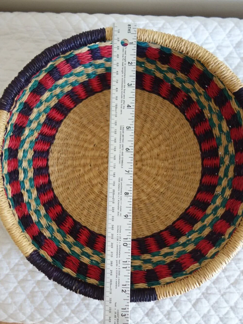 3 Artisan Ethnic Handwoven Multi-Color Round Nesting Baskets Bowls